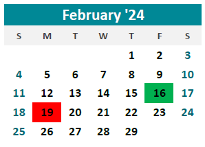 District School Academic Calendar for Bode Middle for February 2024