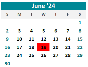 District School Academic Calendar for Bode Middle for June 2024
