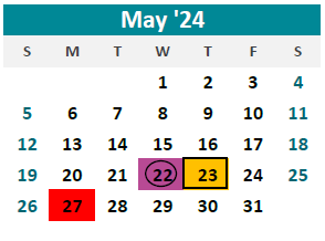 District School Academic Calendar for Bode Middle for May 2024
