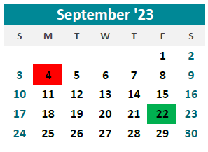 District School Academic Calendar for Bode Middle for September 2023