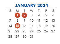 District School Academic Calendar for Peabody ELEM. for January 2024