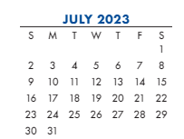 District School Academic Calendar for Peabody ELEM. for July 2023