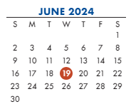 District School Academic Calendar for Scruggs ELEM. for June 2024