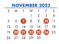 District School Academic Calendar for Peabody ELEM. for November 2023