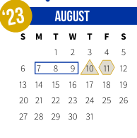 District School Academic Calendar for Pine View Middle School for August 2023
