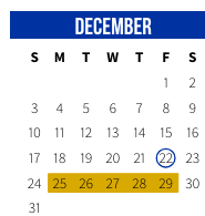 District School Academic Calendar for Pine View Middle School for December 2023