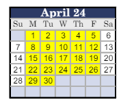 District School Academic Calendar for Valenzuela (richard) Spanish Immersion Magnet Elem for April 2024