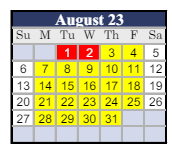 District School Academic Calendar for Stockton Unified ALTER./CONT. for August 2023