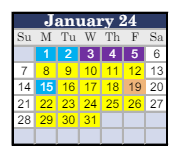 District School Academic Calendar for August Elementary for January 2024