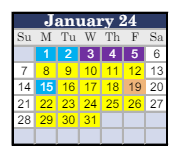 District School Academic Calendar for Golden Valley Elementary Community Day for January 2024