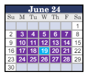 District School Academic Calendar for Alexander Hamilton Elementary for June 2024