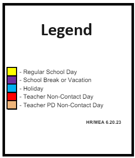 District School Academic Calendar Legend for Kohl (herbert) Open Elementary