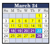 District School Academic Calendar for Cleveland Elementary for March 2024