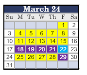 District School Academic Calendar for Wilson (woodrow) Elementary for March 2024