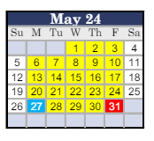 District School Academic Calendar for Rio Calaveras Elementary for May 2024