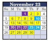 District School Academic Calendar for District Special Ed for November 2023