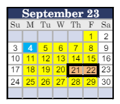 District School Academic Calendar for King Elementary for September 2023