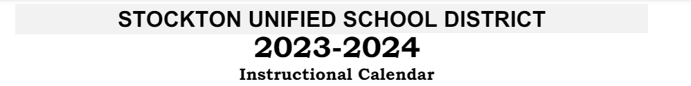 District School Academic Calendar for Stockton Virtual Academy Charter