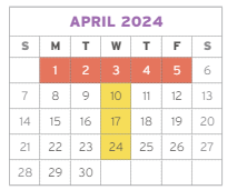 District School Academic Calendar for Lyon for April 2024