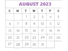 District School Academic Calendar for Comm Based Trans Program for August 2023