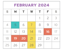 District School Academic Calendar for Comm Based Trans Program for February 2024