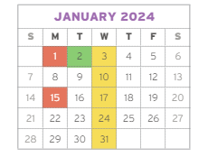 District School Academic Calendar for Comm Based Trans Program for January 2024
