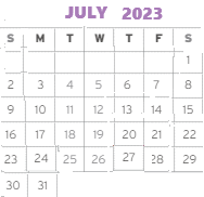 District School Academic Calendar for Comm Based Trans Program for July 2023