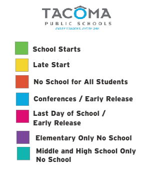 District School Academic Calendar Legend for Comm Based Trans Program