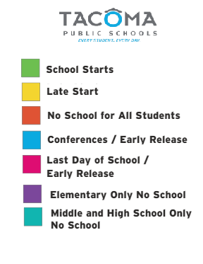 District School Academic Calendar Legend for Lyon