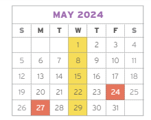 District School Academic Calendar for Lyon for May 2024