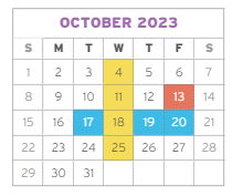 District School Academic Calendar for Lyon for October 2023