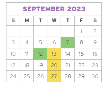 District School Academic Calendar for Comm Based Trans Program for September 2023