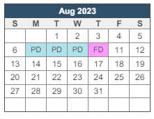 District School Academic Calendar for Southeastern La University Lab School for August 2023
