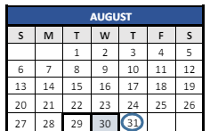 District School Academic Calendar for Lowell M Maxham for August 2023