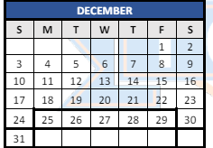 District School Academic Calendar for Lowell M Maxham for December 2023