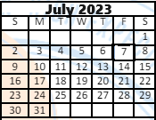 District School Academic Calendar for Lowell M Maxham for July 2023