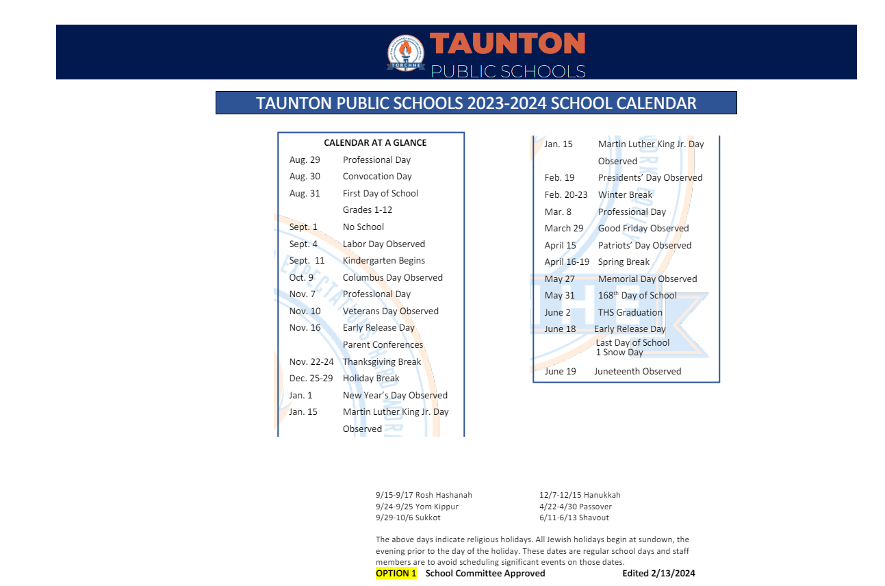 District School Academic Calendar Key for Lowell M Maxham