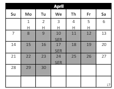 District School Academic Calendar for Ysabel Barnett Elementary for April 2024