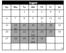 District School Academic Calendar for Margarita Middle for August 2023