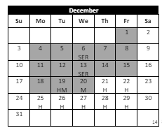 District School Academic Calendar for Day (james L.) Middle for December 2023