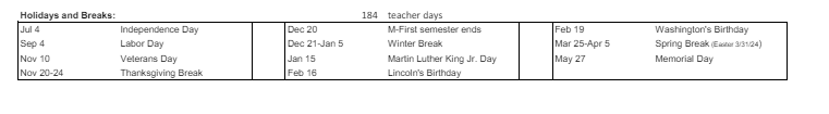 District School Academic Calendar Key for Susan La Vorgna Elementary