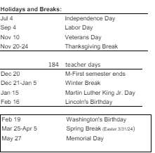 District School Academic Calendar Legend for Temecula Preparatory
