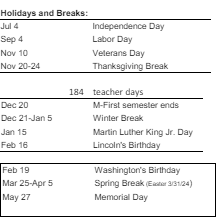 District School Academic Calendar Legend for Sparkman (joan F.) Elementary