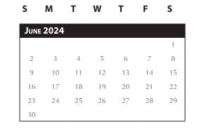 District School Academic Calendar for Intervention Learning Program for June 2024