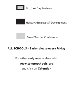 District School Academic Calendar Legend for Intervention Learning Program