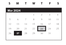 District School Academic Calendar for Intervention Learning Program for May 2024