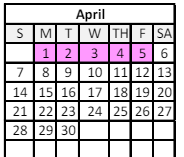 District School Academic Calendar for Elysian Fields Middle School for April 2024