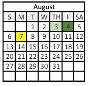 District School Academic Calendar for Elysian Fields Middle School for August 2023
