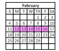 District School Academic Calendar for Elysian Fields Middle School for February 2024