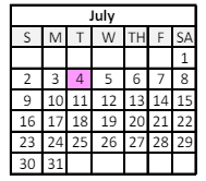 District School Academic Calendar for Southdown Elementary School for July 2023